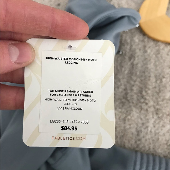 NWT Fabletics Moto Motion 365+ Gray Stormcloud Full Length Leggings Size Large - Picture 2 of 5